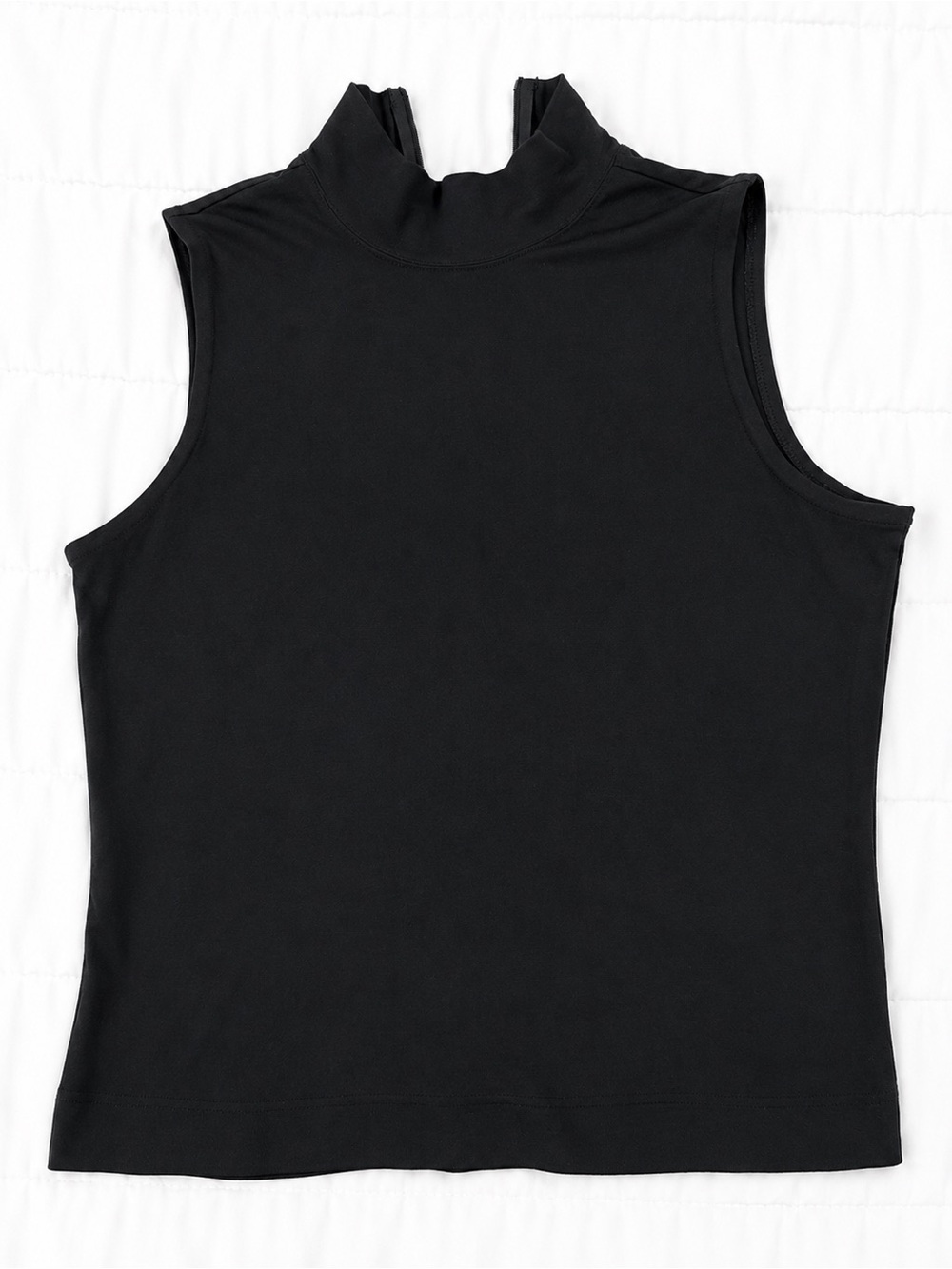 Dana Buchman Black Silk Blend Sleeveless Mock Neck Top